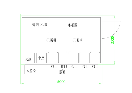 垃圾房尺寸圖，智能垃圾房，垃圾分類收集點，回收站生產廠家，垃圾分類定時定點收集點